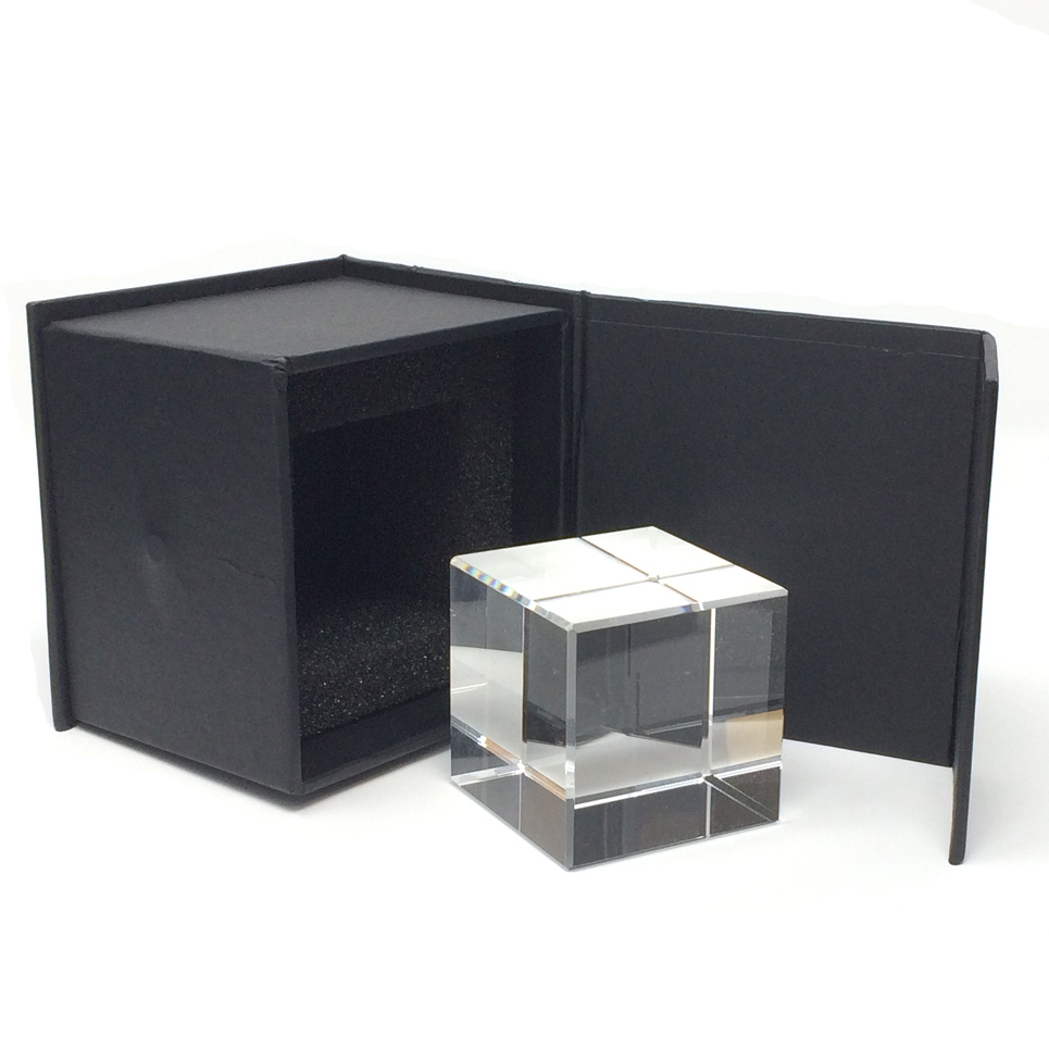 Press-papier cube en verre en plusieurs dimensions pour gravure