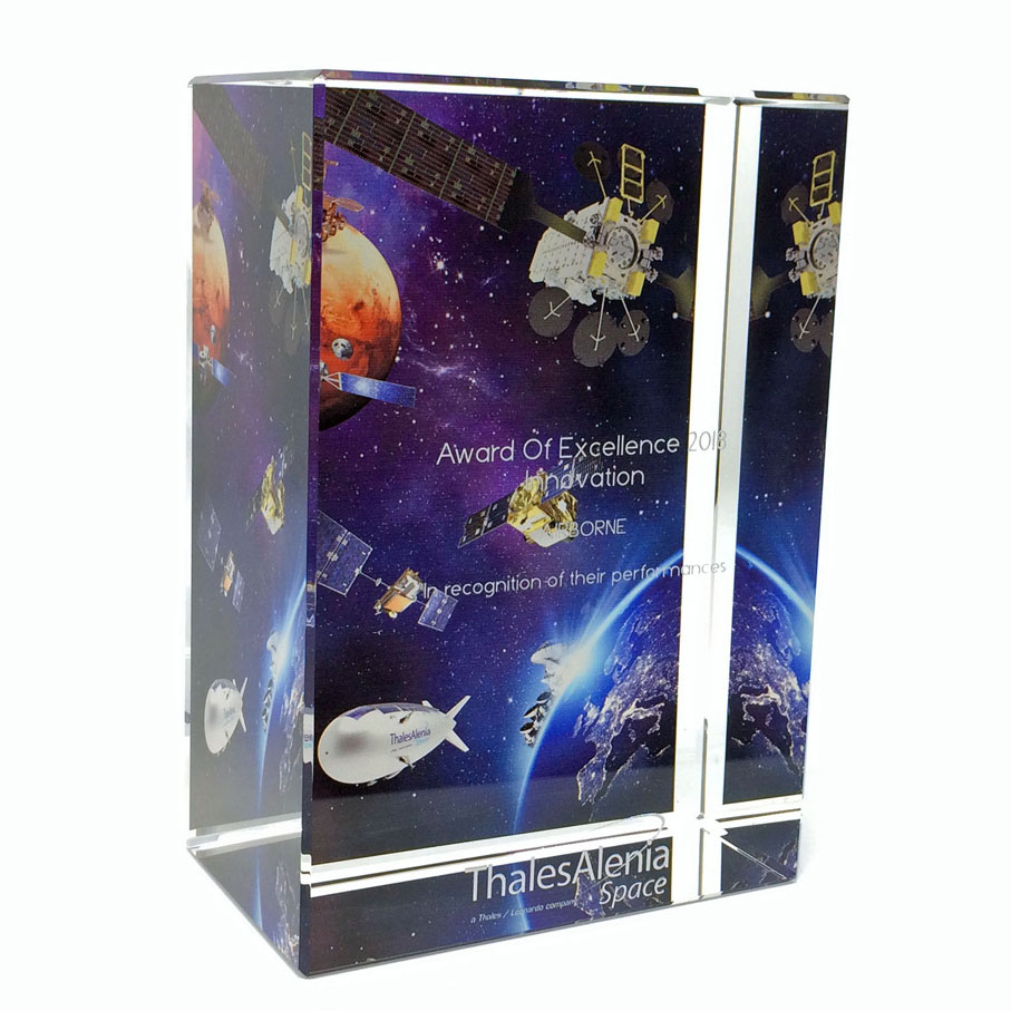 3D laser glass blocks with colour and 3D engraving