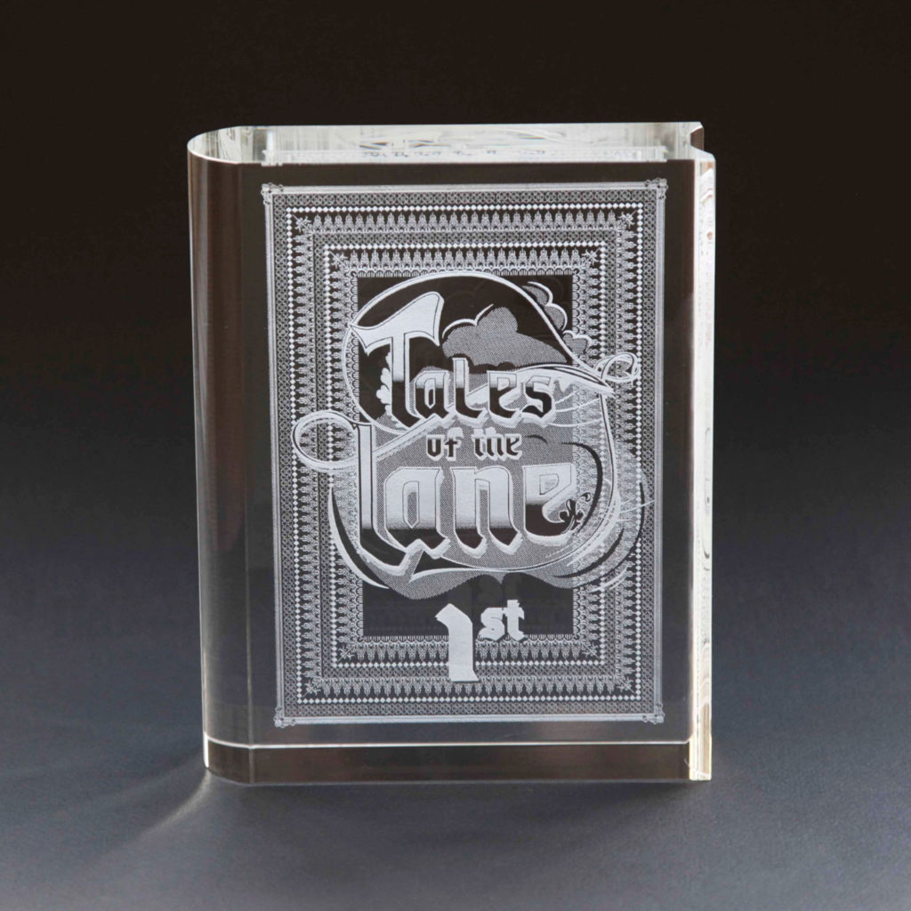 Glass book award 15cm